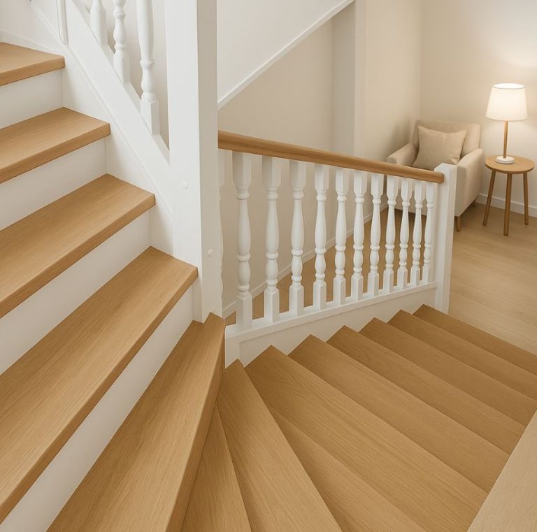 L-förmige Holztreppen